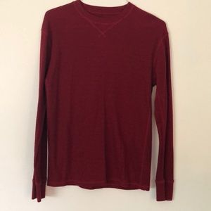 Pacific Blue Mens Ribbed Crew Neck Long Sleeve Tee